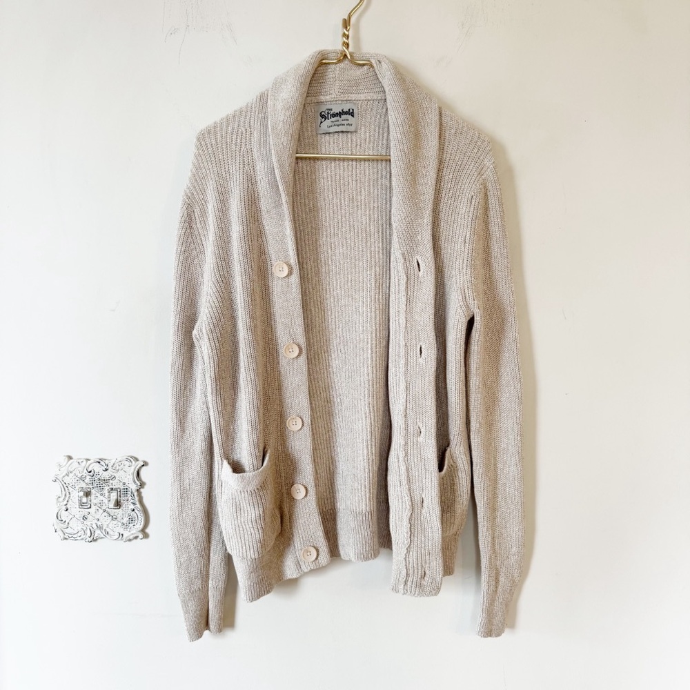 NWOT The Stronghold Oatmeal Cardigan Sweater S - Picture 3 of 7